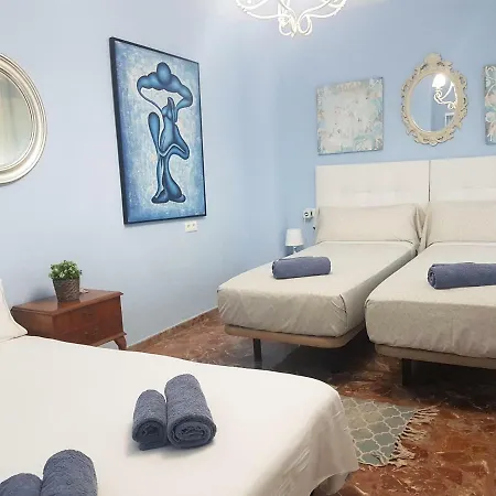 Blue Flat Center With Terrace Malaga